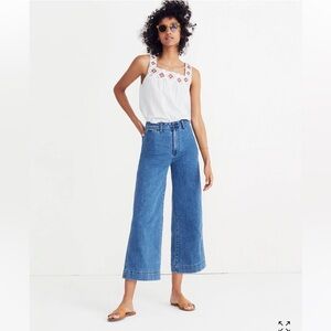 Madewell women’s cropped wide leg jeans size 26